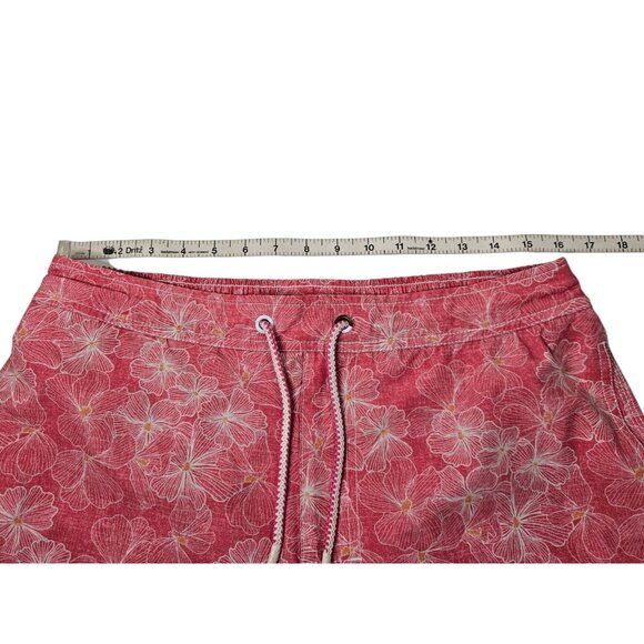 Johnnie-O Floral Swim Trunks Shorts Pink Men's Medium Lined Drawstring Pockets - Picture 11 of 13